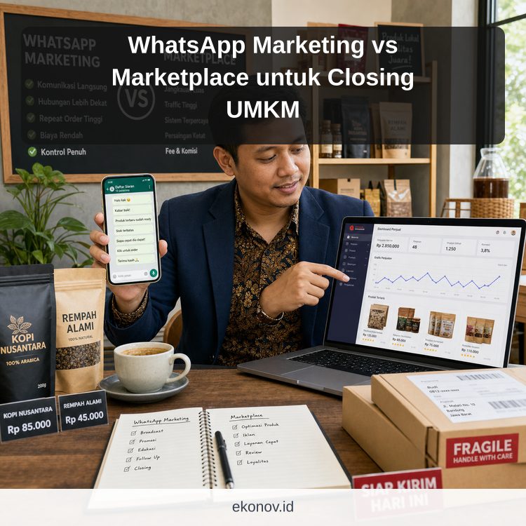 Ilustrasi cara mendapatkan pelanggan dari google - WhatsApp Marketing vs Marketplace untuk Closing UMKM