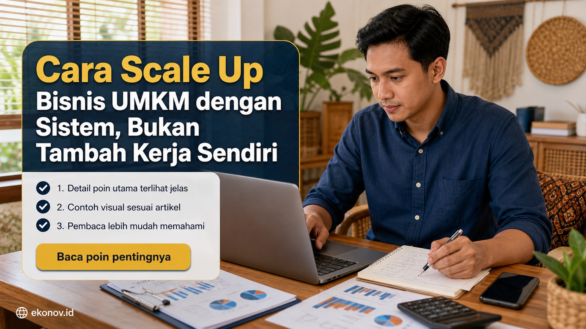 Ilustrasi Cara Scale Up Bisnis UMKM dengan Sistem, Bukan Tambah Kerja Sendiri