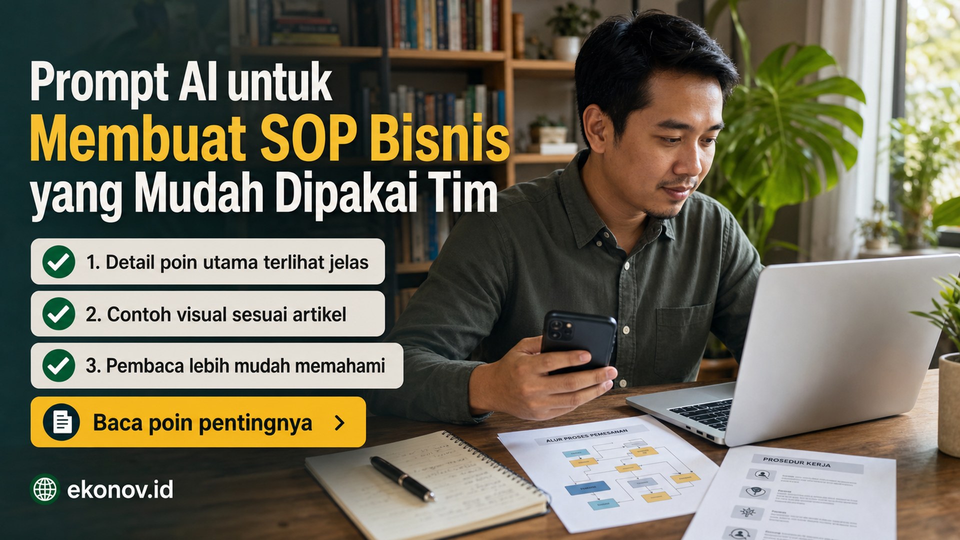 Ilustrasi cara scale up bisnis umkm - Prompt AI untuk Membuat SOP Bisnis yang Mudah Dipakai Tim