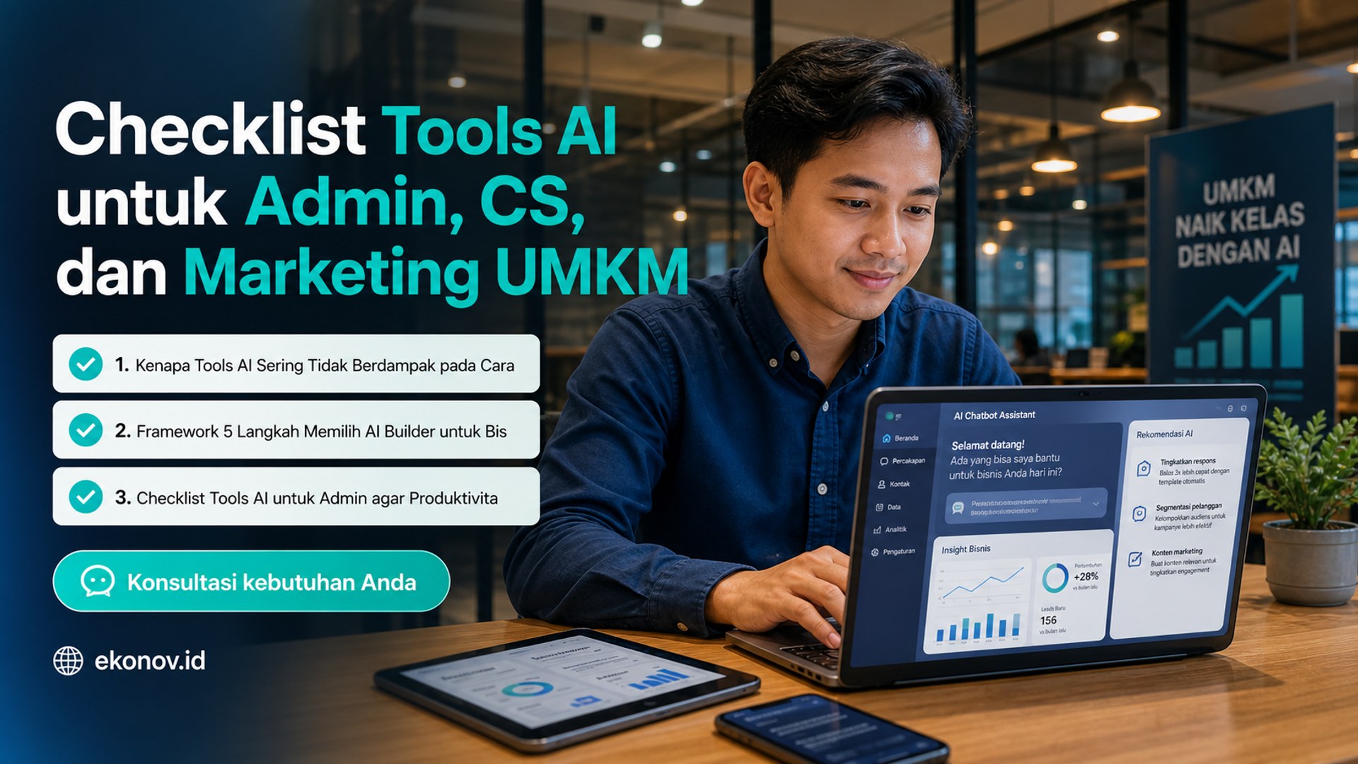cara scale up bisnis umkm - Checklist Tools AI untuk Admin, CS, dan Marketing UMKM