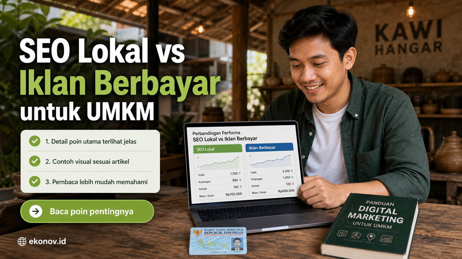 Ilustrasi cara mendapatkan pelanggan dari google - SEO Lokal vs Iklan Berbayar untuk UMKM