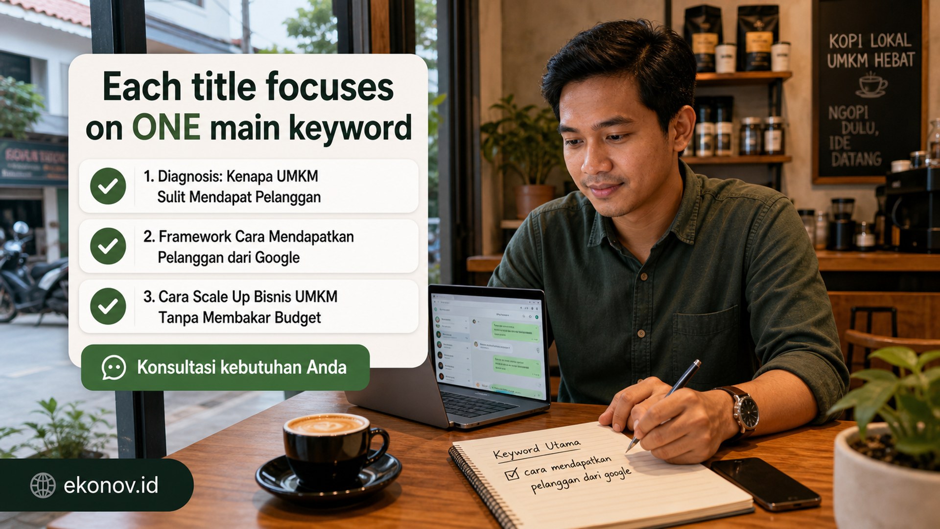 cara mendapatkan pelanggan dari google - Each title focuses on ONE main keyword