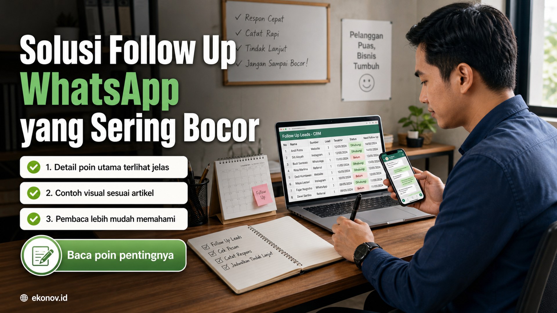 Ilustrasi cara mendapatkan pelanggan dari google - Solusi Follow Up WhatsApp yang Sering Bocor