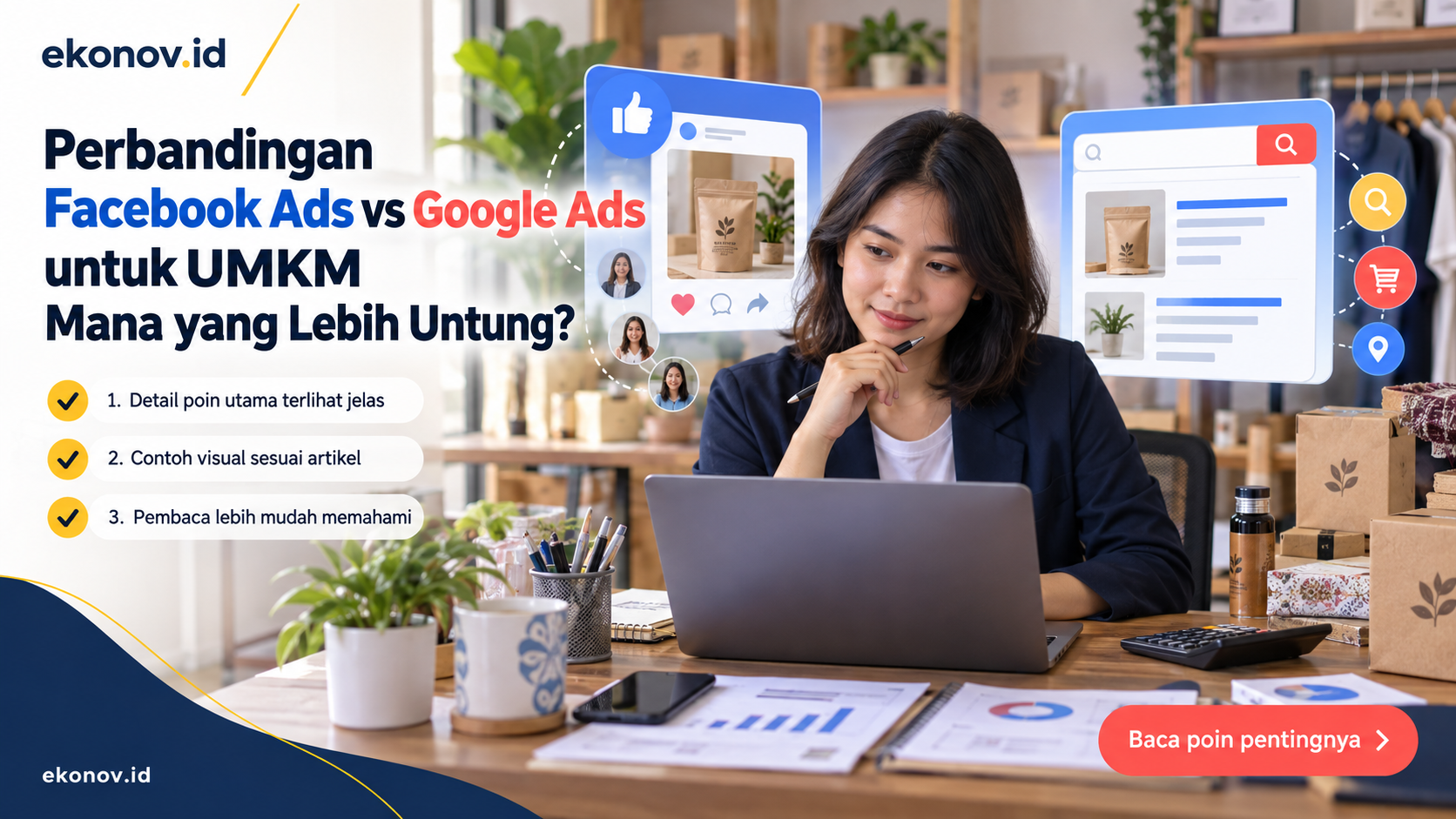 Ilustrasi cara mendapatkan pelanggan dari google - Perbandingan Facebook Ads vs Google Ads untuk UMKM Mana yang Lebih...